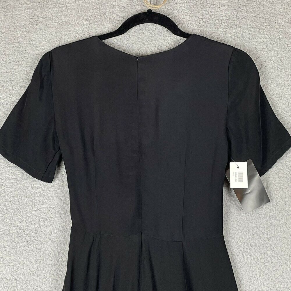 STAUD Jumpsuit Sz 2 Black Gabriella Wide Leg Luxury Designer Keyhole Front NWT - Picture 9 of 11